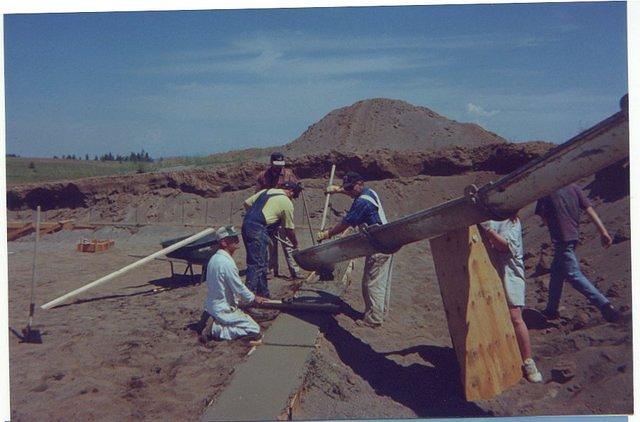 pouring back footings