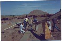 pouring back footings